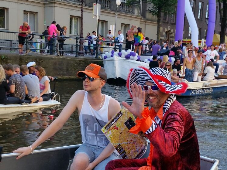 Boat rental during Gay Pride 2026 on the Amsterdam canals