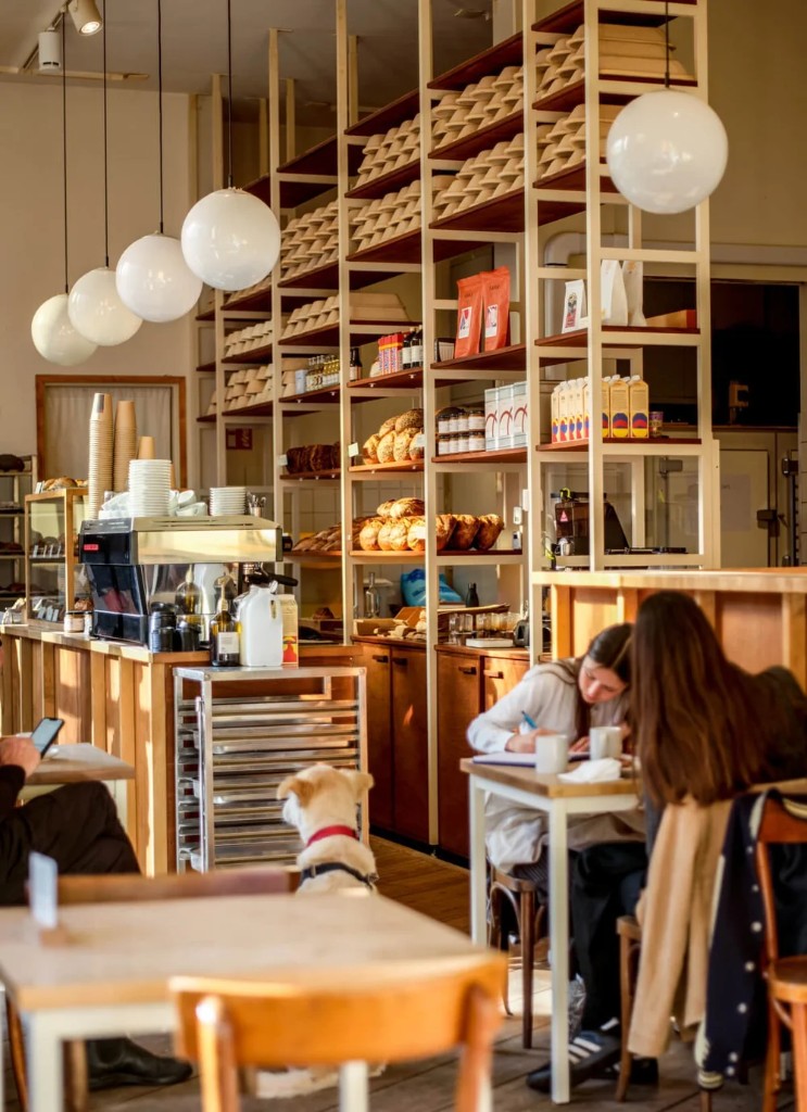 Louf bakery Amsterdam on Bilderdijkstraat with fresh bread and coffee